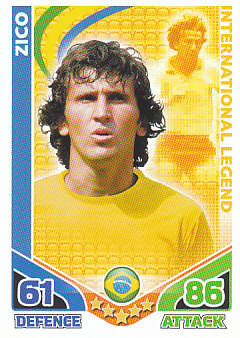 Zico Brazil 2010 World Cup Match Attax International Legends #IL